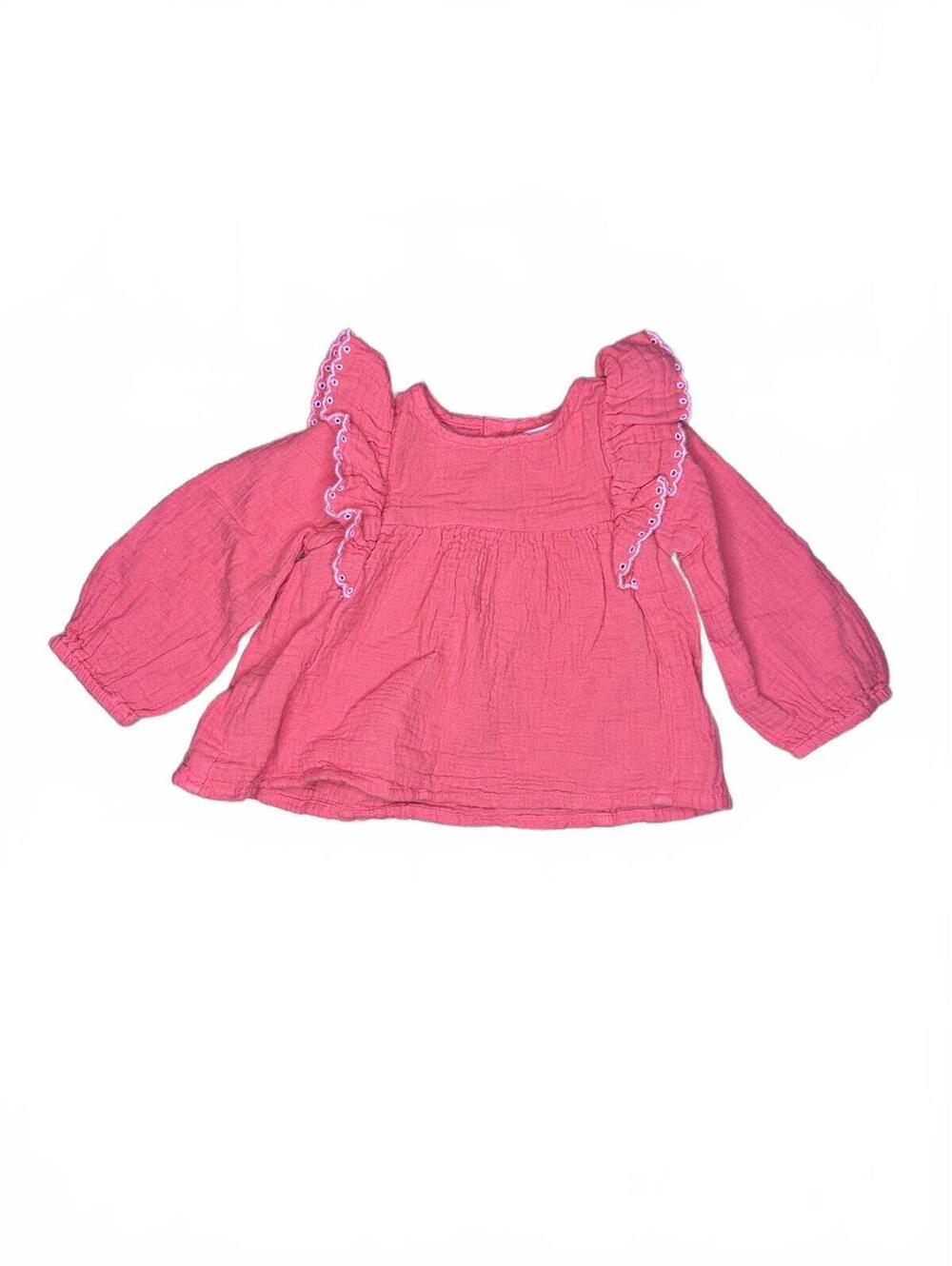 Primark Cares Baby Girl Pink Ruffle Top 6-9 Months